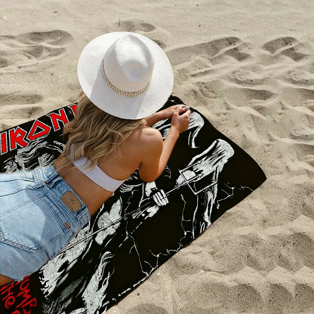 Band I-Iron M-Maiden Towel Microfiber Beach Towel Absorbent Quick dry Soft Yoga Swimming Resort Mountain Climbing Towel