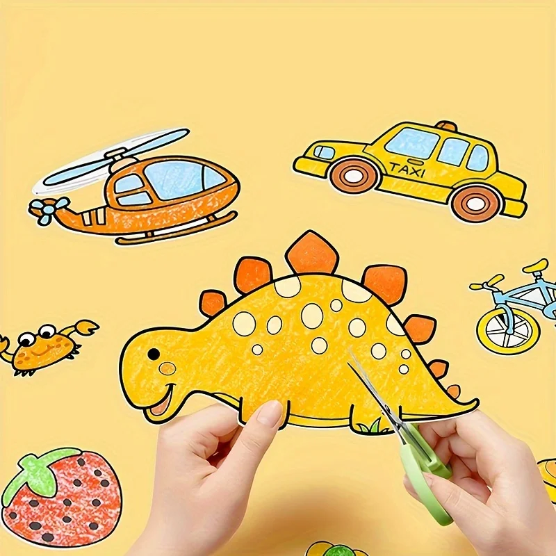 300CM Rotolo da disegno fai-da-te Carta di riempimento a colori appiccicosa Graffiti Scroll Rotolo da colorare Bambini Pittura fai da te Giocattoli educativi per bambini