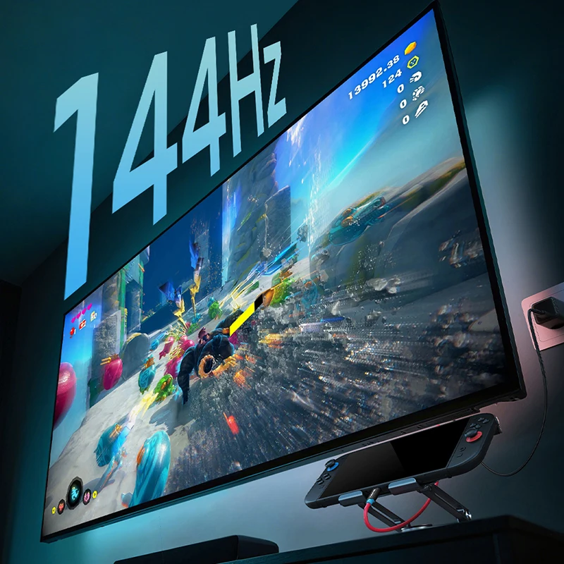 CABLETIME Switch 2 Dock Station Przenośna Stacja Dokująca TV 4K144Hz Kabel USB C do HDMI Adapter PD 100W Idealny dla Switch 2/1 OLED oraz PS4/5 — zdjęcie produktu 5
