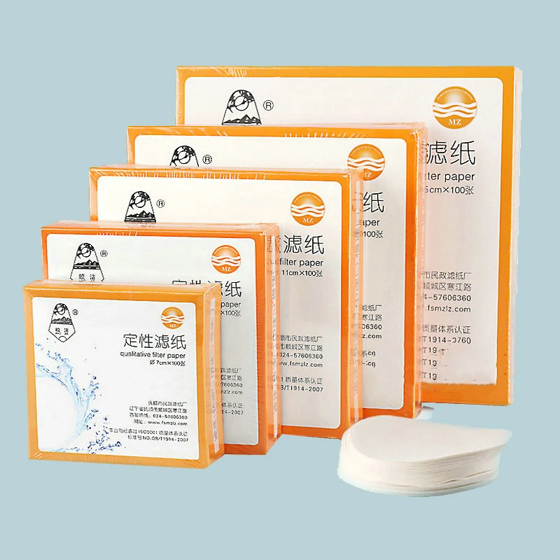 100Pcs/pack Lab Cotton Fiber Qualitative Filter Paper 7cm/9cm/11cm With Fast/Medium/Slow Speed