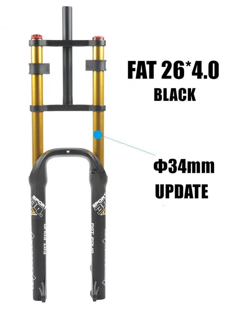 Fat Bike Fork,26\'\'*4.0\'\' 135MM,Bicycle Fork Double Shoulder Air Suspension Forks for Snow Bike,Outdoor Cycling Equipment