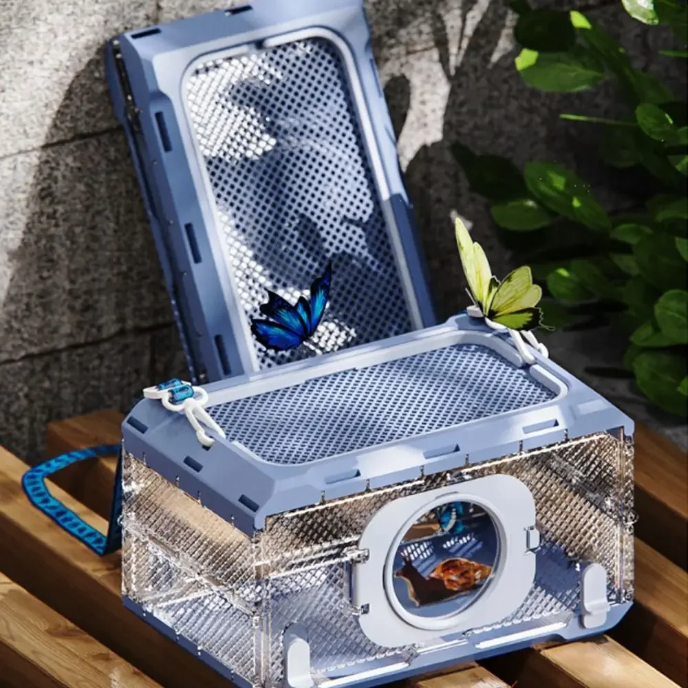 

Folding Insect Observation Box Waterproof Wear Resistant Portable Hamster Cage Transparent Pet Observation Box