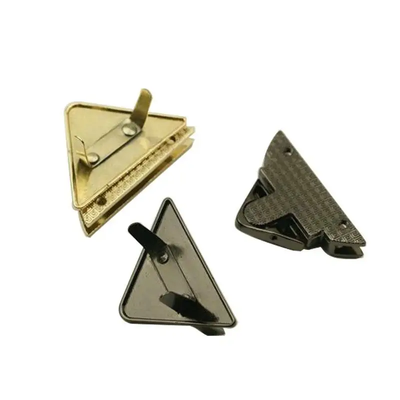 1Pc Bag Press Push Lock Switch Tongue Lock Triangle Closure Clasp Buckle For Leathercraft Bag Parts Purse Handbag Accessories