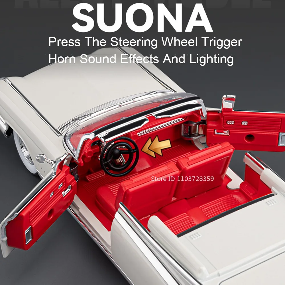 1:24 Eldorado EVO Giocattolo in miniatura Modelli di auto sportive Pressofuso in lega Suono Luce Porte aperte Tirare indietro Auto sportive per i regali dei ragazzi