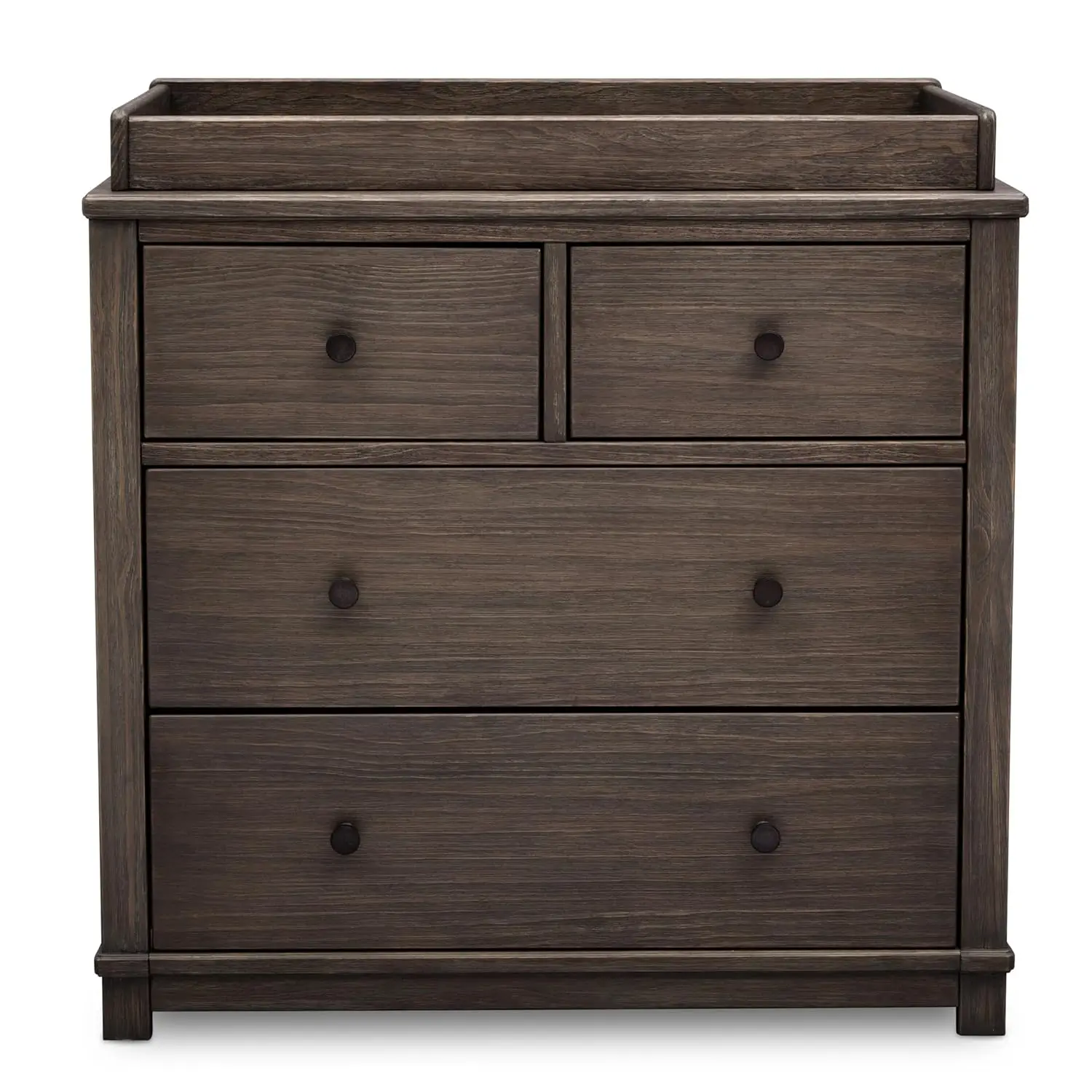 

Monterey 4-Drawer Dresser with Changing Top and Interlocking Drawers, Rustic Grey