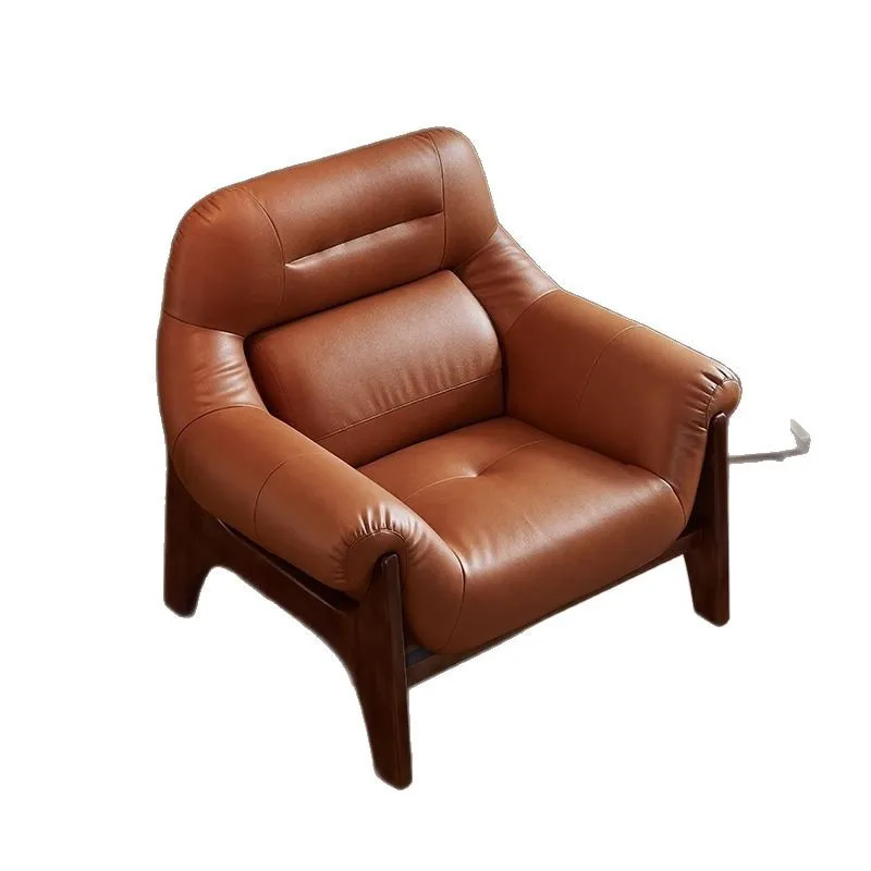 

Italian leather sofa with antique style, retro living room, balcony, casual single