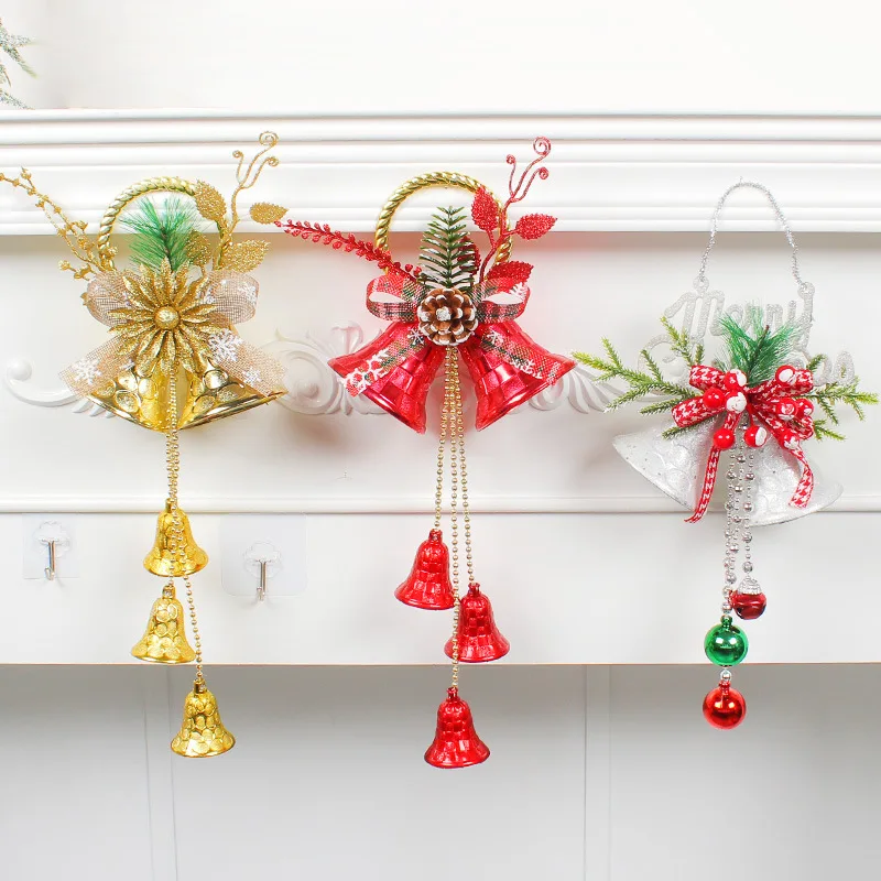 

1PC Christmas Bells Home DIY Christmas Tree Hanging Door Frame Mall Window New Year Holiday Bells Hanging Decoration