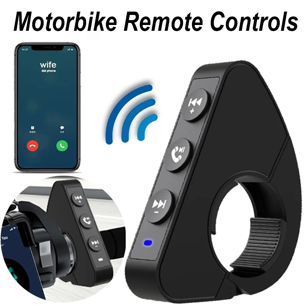 Wireless Bluetooth 5.3 Helmet Headset Remote Button Motorcycle/bicycle Handlebar Media Controller Steering Wheel Remote Control