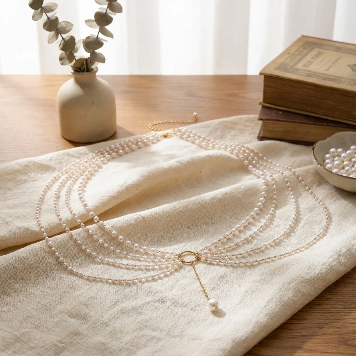 Barocke unregelmäßige Imitation Perle Perlen Halskette für Frauen Männer minimalistische mehrschichtige Perle Kette Halsband vielseitiger Körperschmuck – Detail 30