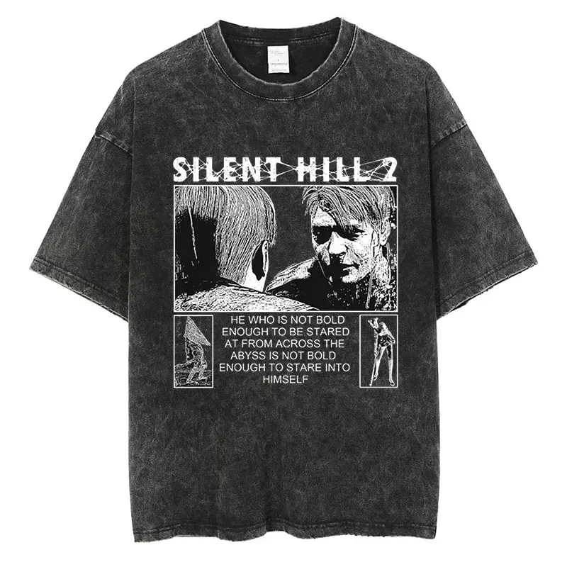 Silent hill biohazard camiseta sobrevivência horror parasita eve olhos gráfico masculino feminino streetwear algodão oversized manga curta t