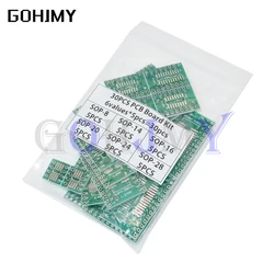 30PCS PCB Board Kit SOP24 SOP8 SOP14 SOP16 SOP20 SOP28 SMD Turn To DIP Adapter Converter Plate SOP 8 14 16 20 24 28