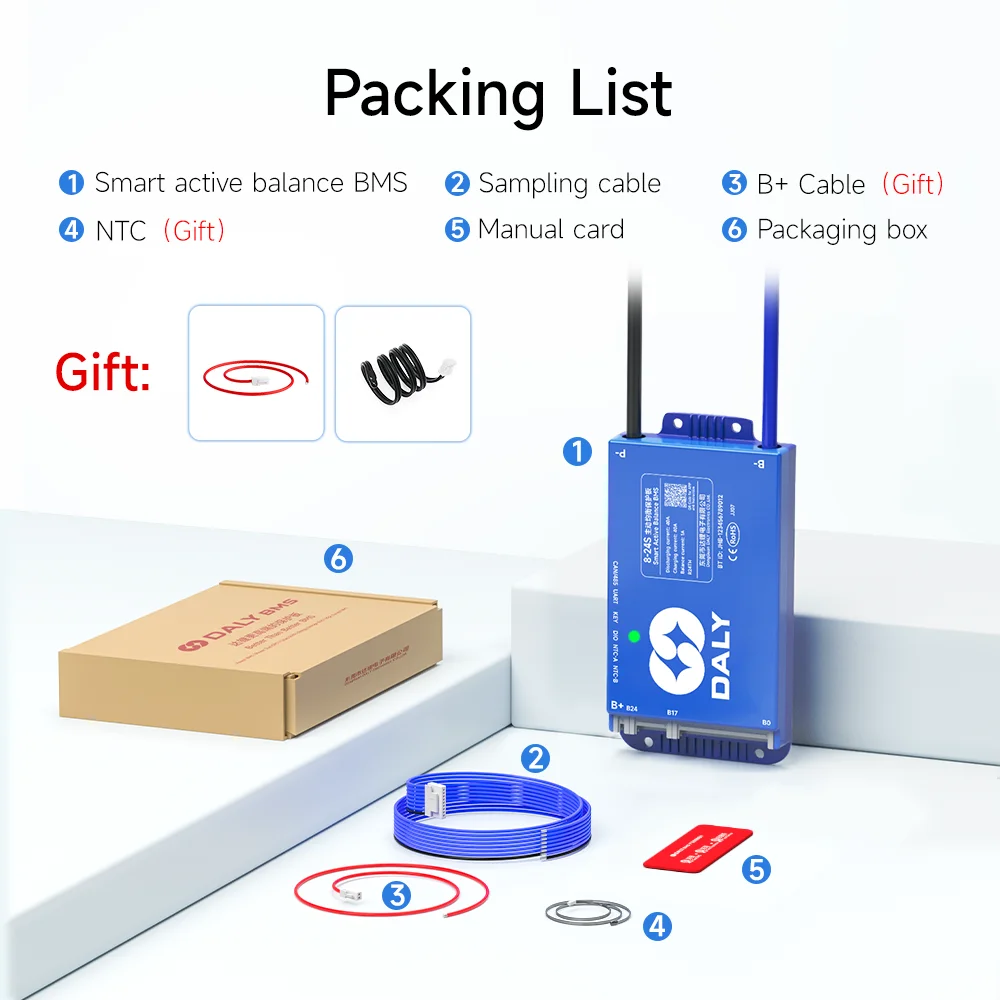 

Daly Smart BMS 8S-17S 8S-24s German US Shipping WiFi BMS Active balance BT 4S-8S 7S 10S 12S 13S 60A Lifepo4 Li-ion bms lifepo4