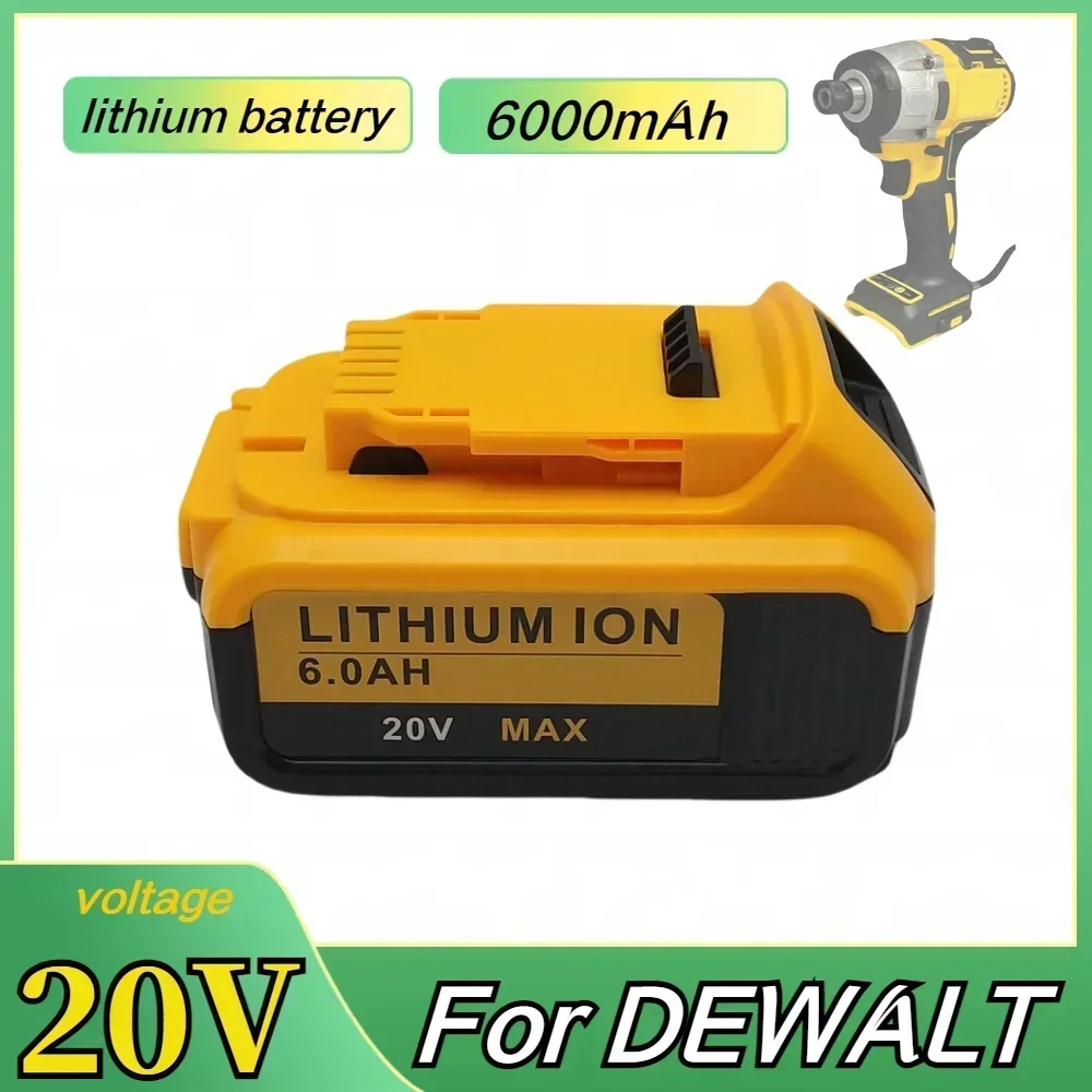 DCB200 20V 6000mAh Lithium Rechargeable Battery For DEWALT 18V 20V DCB184 DCB182 DCB180 DCB181 DCB182 DCB201 DCB206