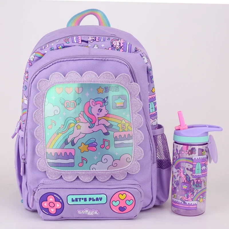 Genuine Australian Smiggle Music Pony Student Backpack Kindergarten Backpack Crossbody Wallet Pen Bag Lunch Box Water Cup