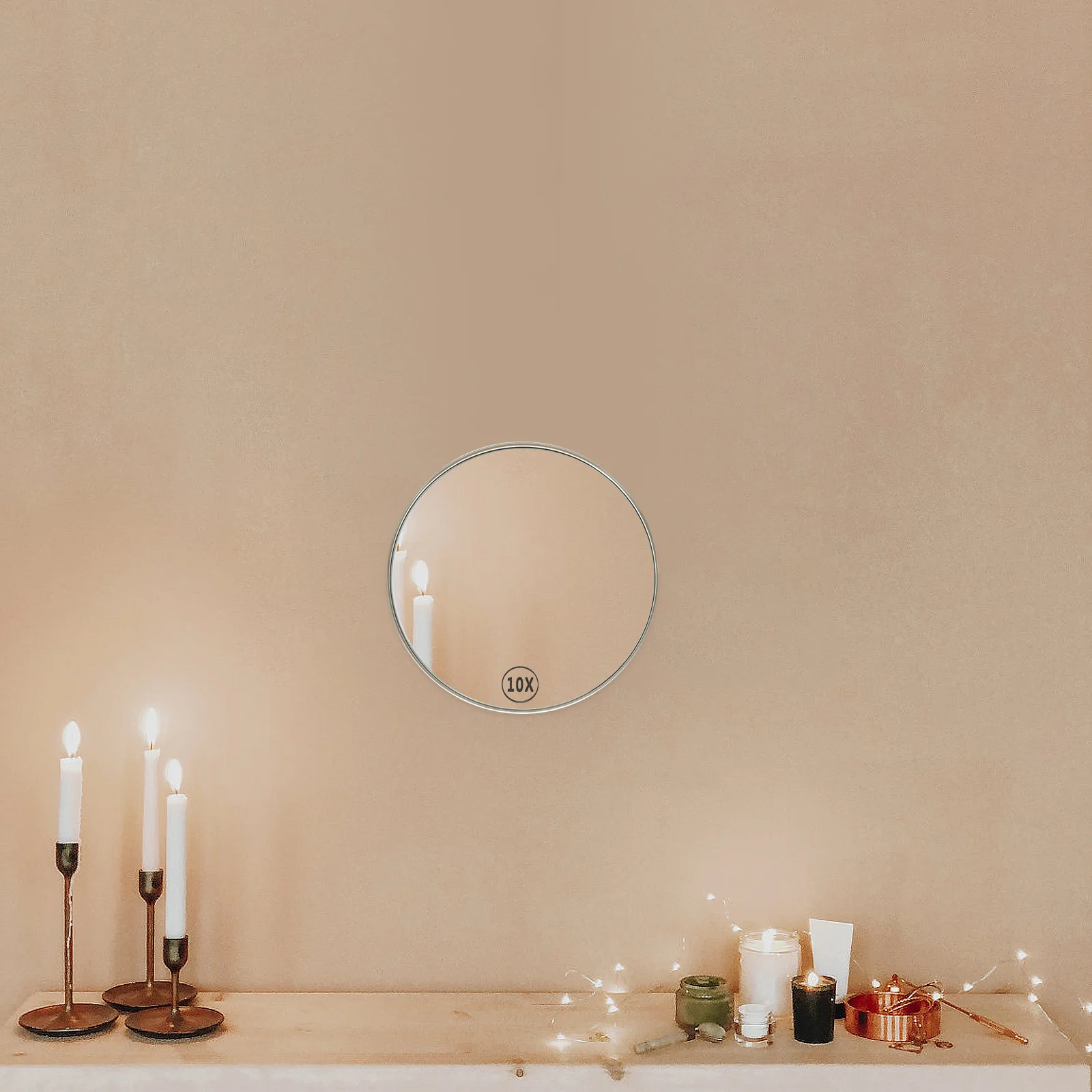 

Magnifying Makeup Mirror with Strong Suction Cup for Bathroom Shower Anti-Scratch Surface Ideal for Shaving Skincare and Hair