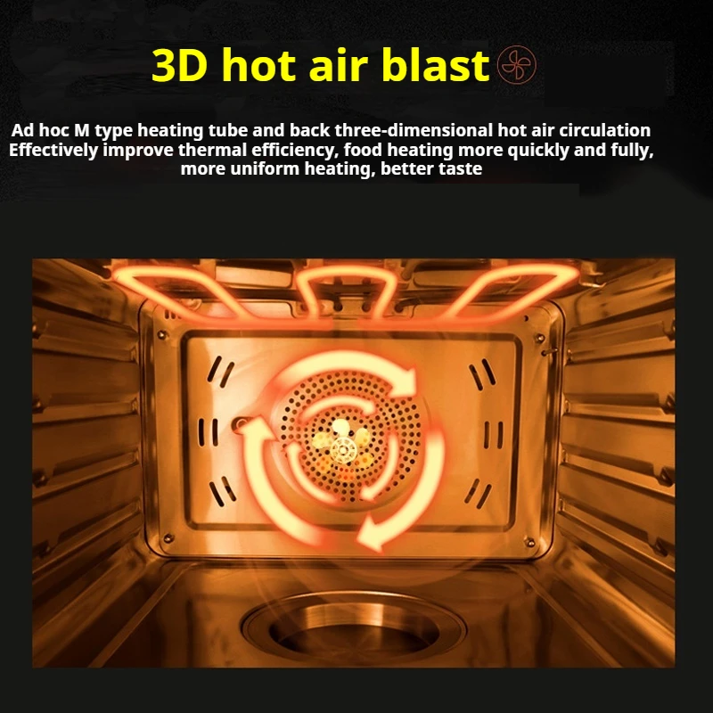 60L Home Steam Oven - Built-in Multi-Function Steam, Bake, and Air Fry Combo Machine