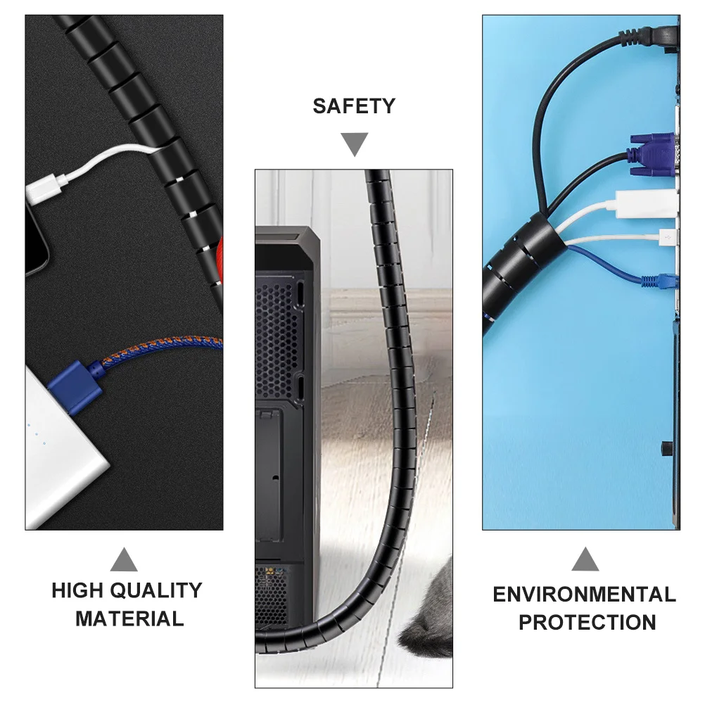 

1 set Freely Cut Spiral Wrap Wire Organizer Coiled Tube Sleeve Anti- Protector Duct Envelope Tube High Grade Pe