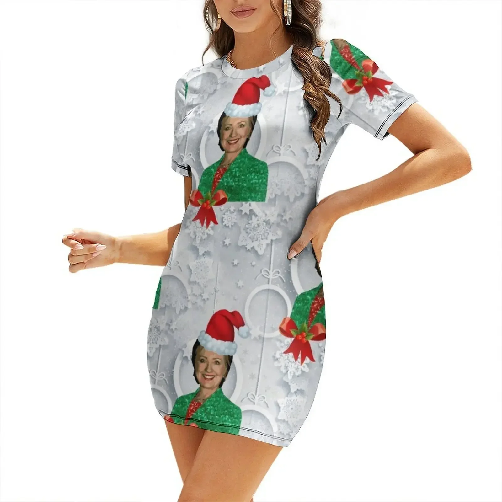 

xmas Hillary clinton Short-Sleeved Dress Dance dresses women's evening dresses 2026