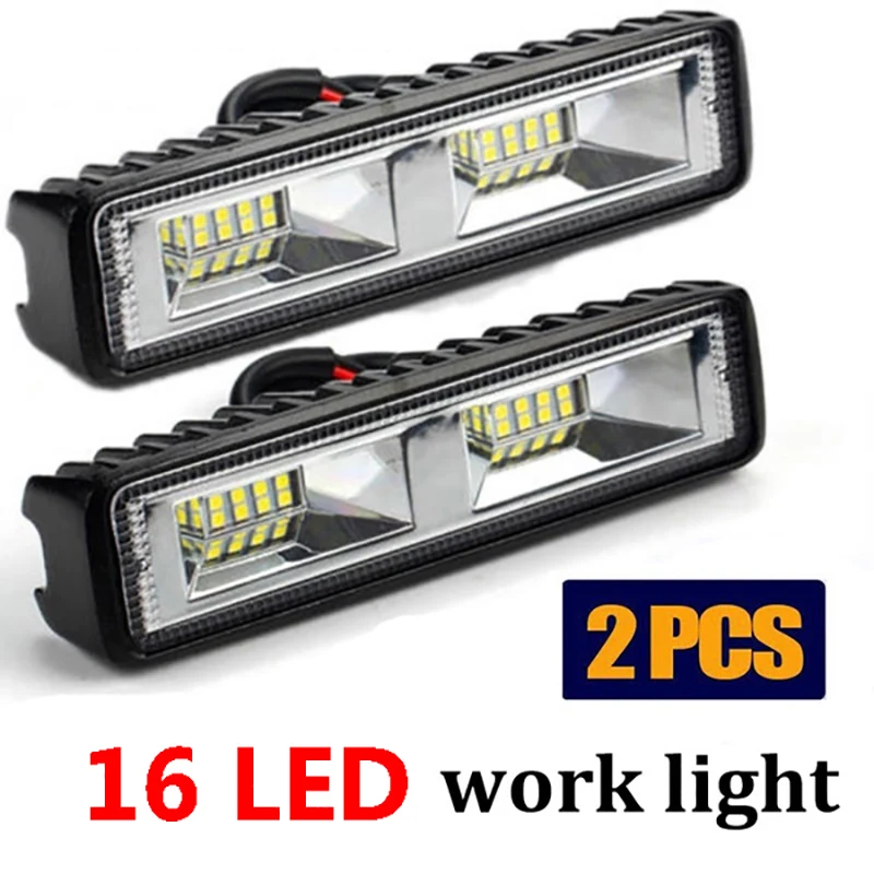 LED 플랫 작업등 스폿 빔 바, 자동차 SUV, 오프로드 운전 안개등, 24LED 개조 램프, 6 인치, 1 개, 2 개