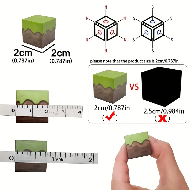 Zufällige magnetische Bausteine Mine World Building Spielzeug Magnet Cube Set für Junge Mädchen Kind DIY Modell Kinder STEM Sensorisches Spielzeug