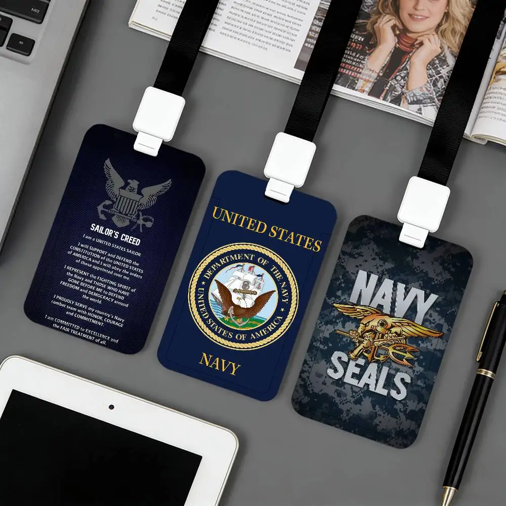 US NAVY S-SEALS The Only Easy Day Was Yesterday Porte-cartes applicable aux cartes d'identité, aux cartes bancaires, aux cartes de transport en commun, aux cartes de travail