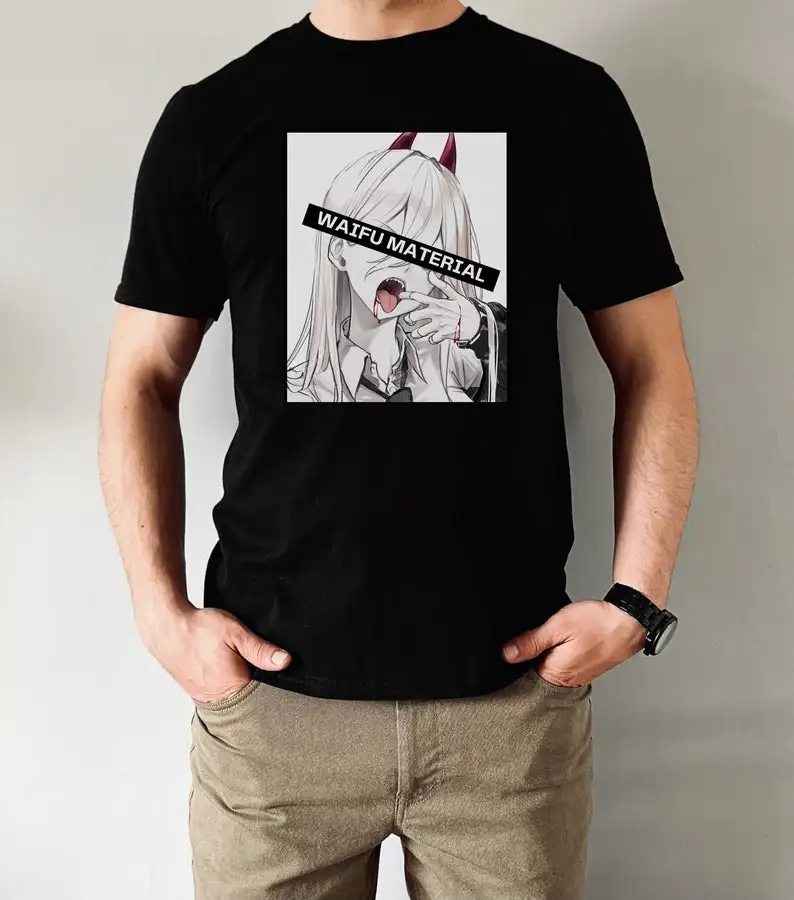 Anime Waifu Material Power Tshirt, Chainsaw Man T Shirt, Kawaii Devil Anime Girl Shirt
