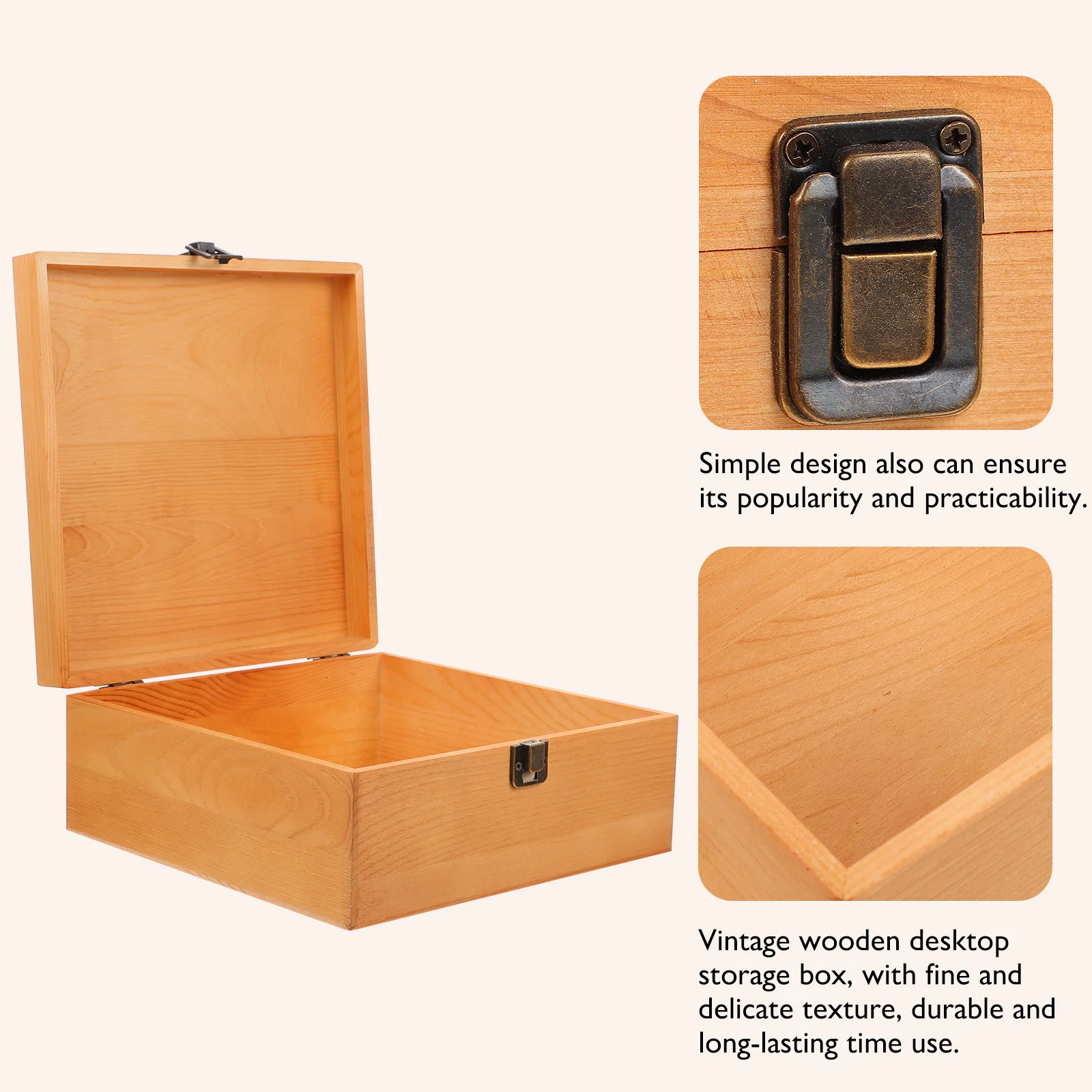 

1Pcs Wooden Storage Case Gift Box Simple Elegant Design Sufficient Room Sundries Wonderful Gift Friends Families