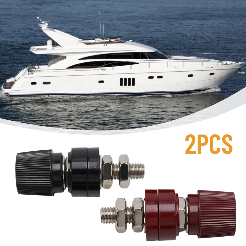 2PCS 3/8 Copper Battery Post Connector with Insulated Housing for Safety in High Voltage Power Connections Up to 380V