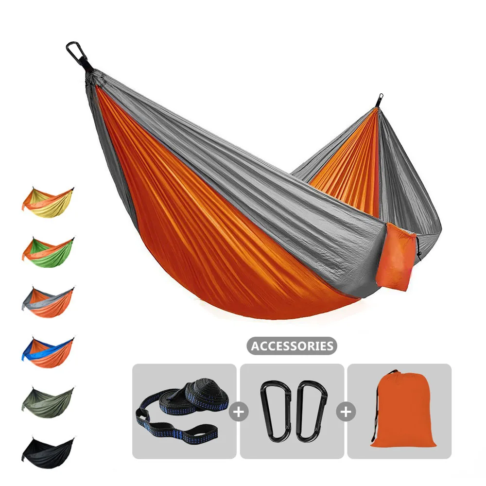 260x140cm Double Camping Hammocks with 2 Tree Straps Portable Indoor Outdoor Travel Hammock for Backpacking Beach Hiking swing