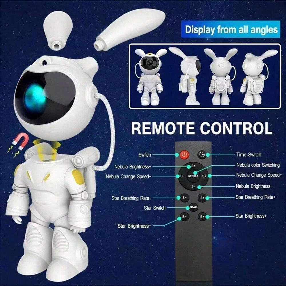 Галактический астронавт стоячий проектор Звездное небо Проектор лампа Декор Спальня Туманность лампа