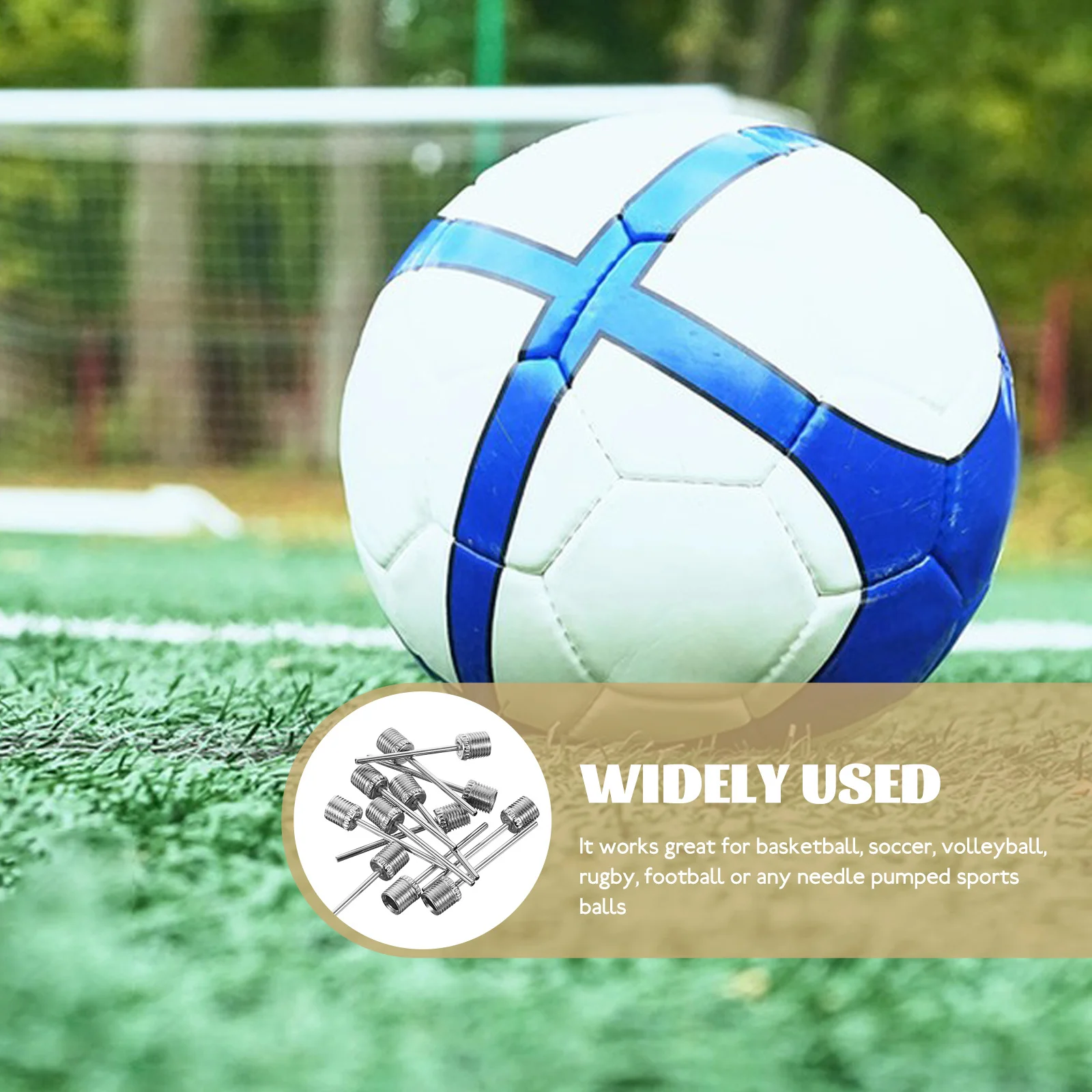 เข็มสูบลมอเนกประสงค์ 100 ชิ้น ทำจากสแตนเลส ใช้งานง่าย พกพาสะดวก ทนทาน