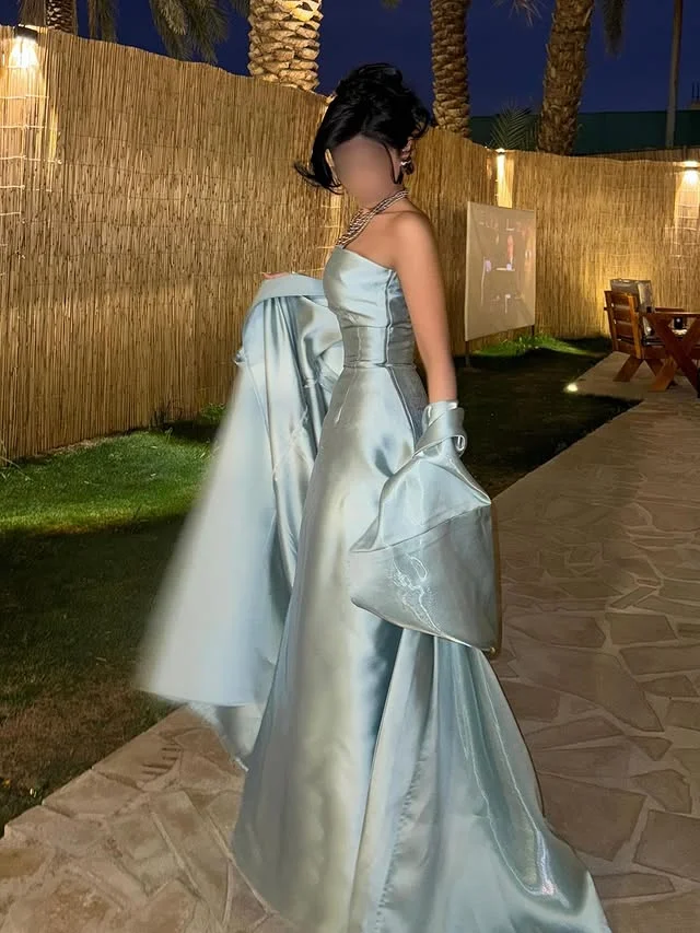 

Customized Green Satin Mermiad Women's Formal Evening Gowns Semi-formal occasions Haute couture dress Strapless 2026