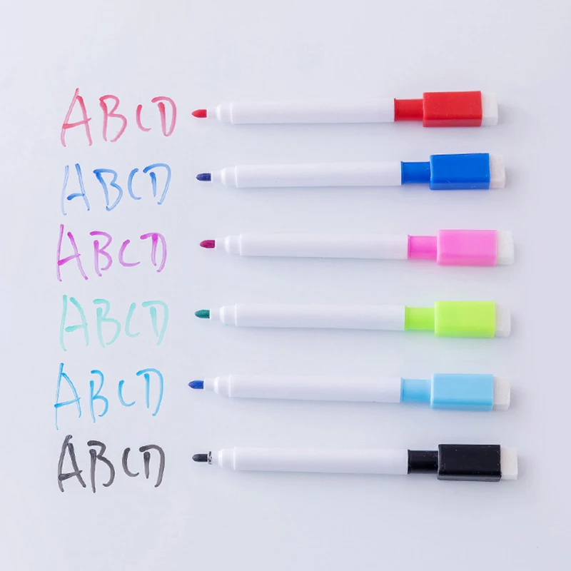 8Colors Erasable Whiteboard Marker Pen Portable Multi-Functional Erasable Marker Pen For Kindergarten Children Kids Baby