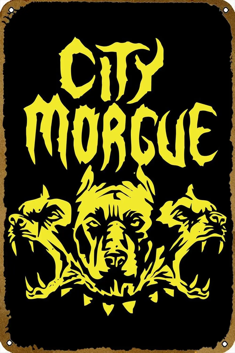 City Morgue Three Wardogs Music Poster Retro Metal Tin Vintage Sign 12 X 8 Inch Bar Club Man Cave Room Wall Decor