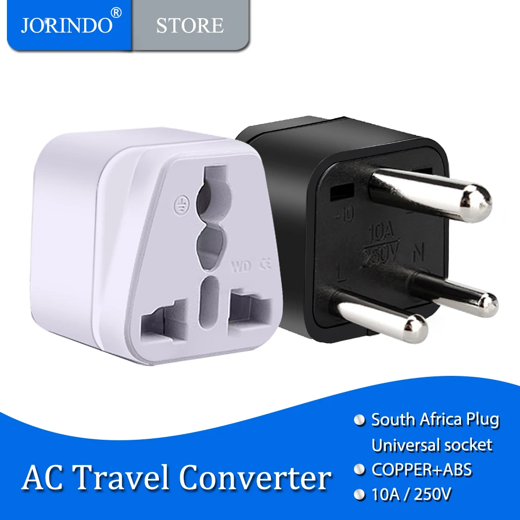 JORINDO UK/AU/US/EU to Small South Africa Power Plug Converter Adaptor India Nepal Sri Lanka Tourism converter Plug Charge