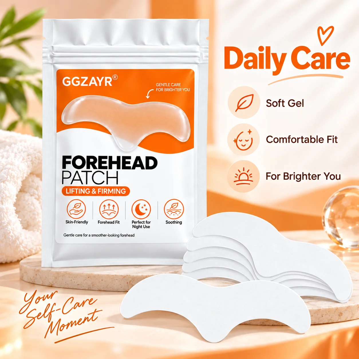 8PCS Facial Forehead Patches, Gentle Forehead Stickers for Night Use, Skin-Friendly Beauty Care Accessories view 5