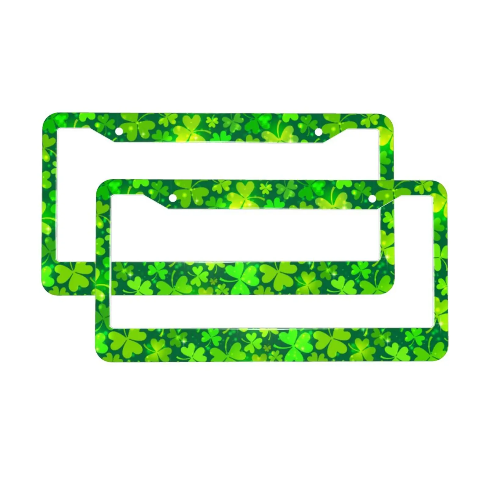 San Patricks Clover Print Aluminum Alloy American Car License Plate Cover Car Accessories Waterproof License Plate Cover Car