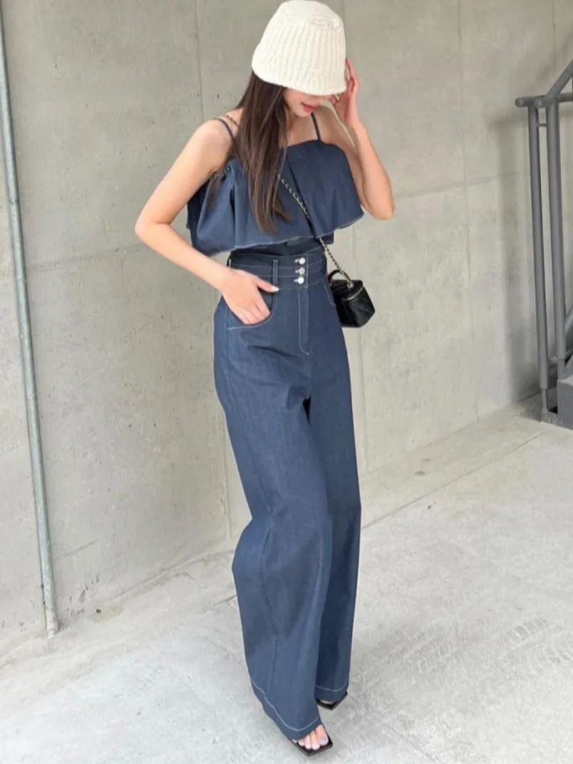 เสื้อเบลาส์สไตล์เรโทรฤดูร้อนสุดชิค พร้อมกางเกงขายาวเอวสูงทรงขาบาน ชุดเซ็ตสีพื้นสำหรับผู้หญิง เหมาะสำหรับใส่ไปทำงาน แฟชั่นทันสมัย ใช้ได้หลากหลายโอกาส