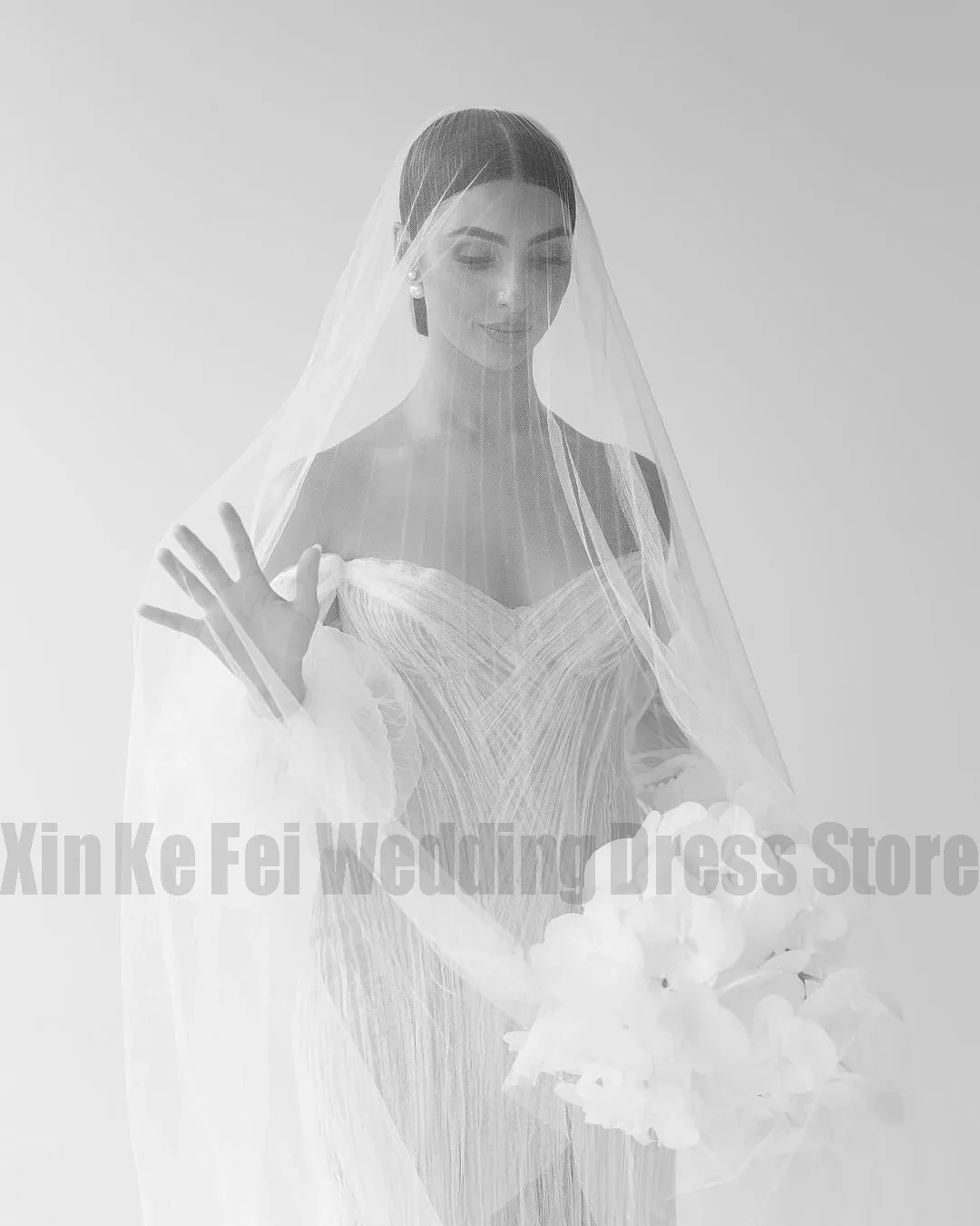 Vestidos de novia sin espalda para mujer, vestidos de novia elegantes y sexys, hermosos y fascinantes, con hombros descubiertos, mangas largas esponjosas, nuevos vestidos de novia