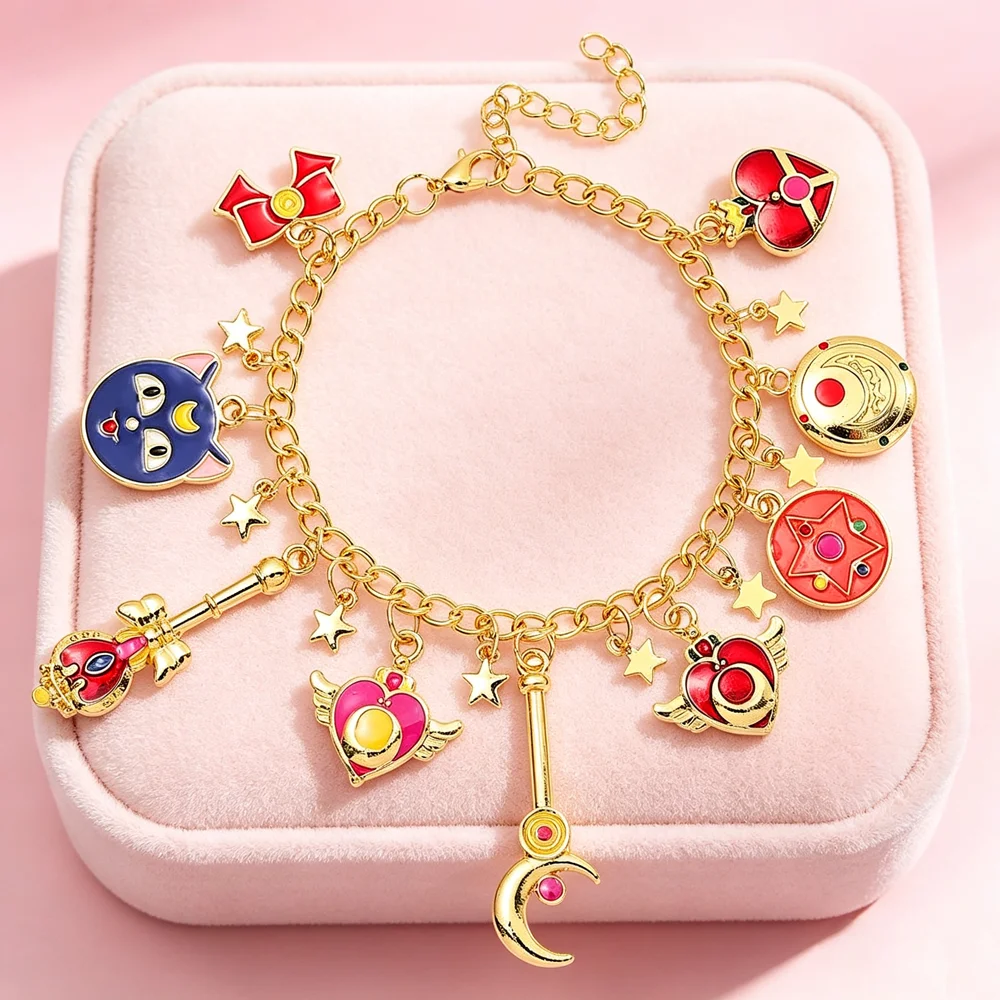Anime Cosplay Face - Gelang Anime Rantai Emas dengan Berbagai