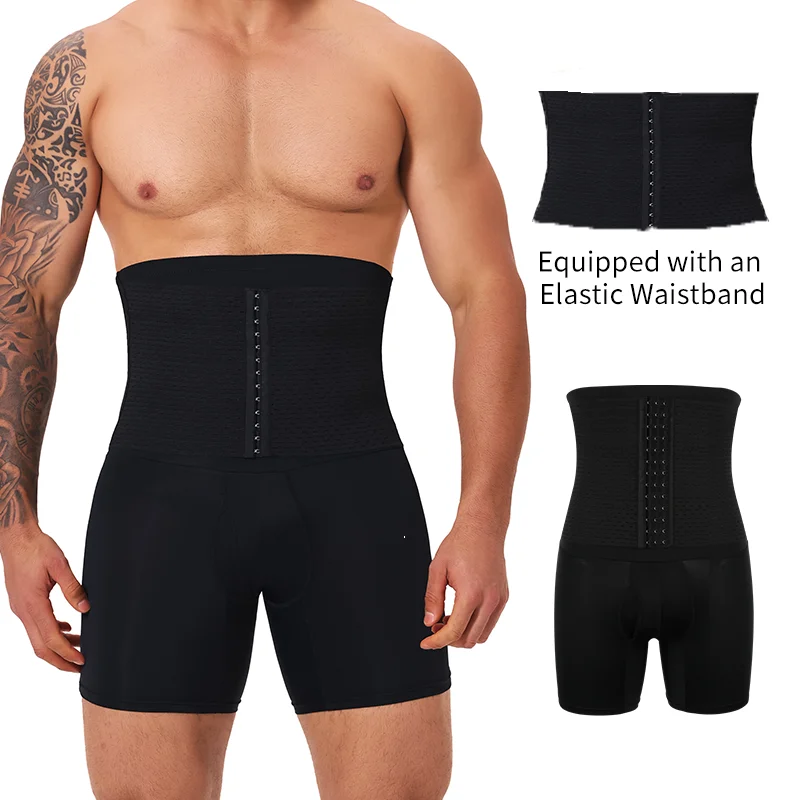 New Men Firm Tummy Control with Hook High Waist Trainer Body Shaper Butt Lifter Shapewear Panties High Stretch Slimming Fajas