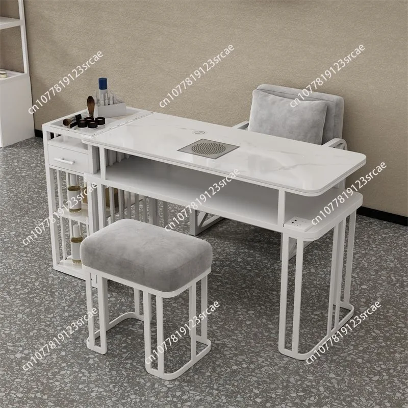 

Beauty Salon Nail Tables Vacuum Cleaner Nordic Manicure Table Set Professional Manicure Tables Luxury Designer Salon Furniture Y