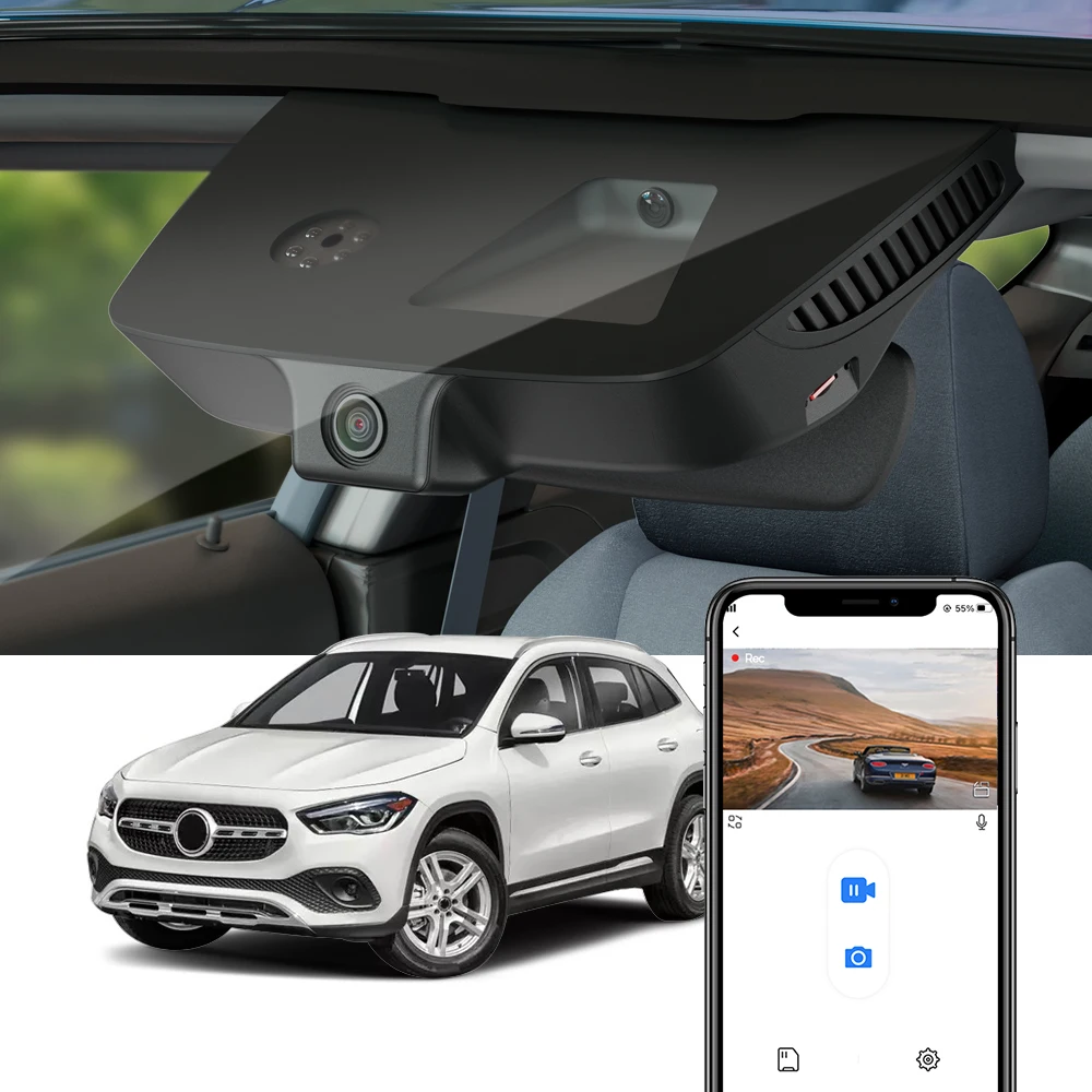 Fitcamx 4K Dash Cam for Mercedes Benz GLA & Infiniti QX30 QX80, OEM Car DVR Camera, 2160P Driving Recorder with APP Control