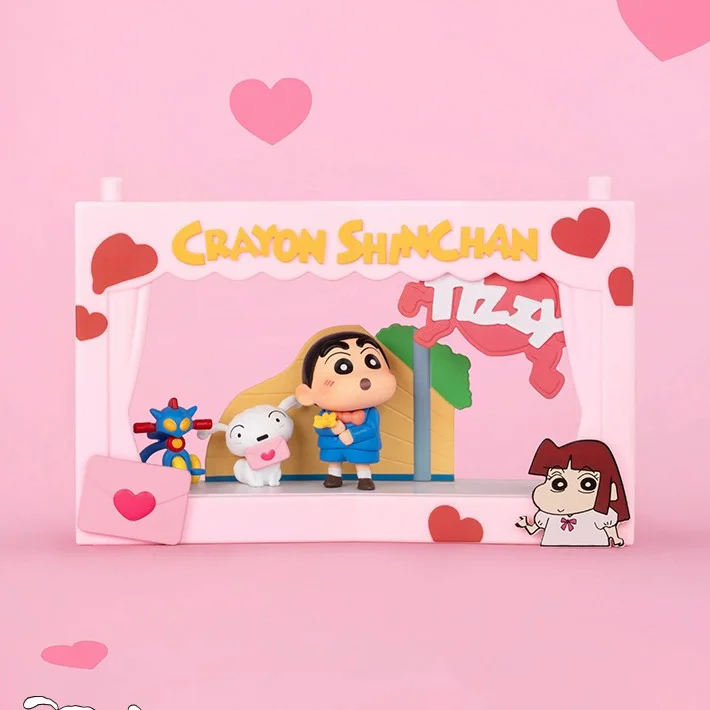 New Popmart Crayon Shin-Chan Life Theatre Series Scene Hand-Done Blind Box Toy Decoration Table Collection Birthday Gift