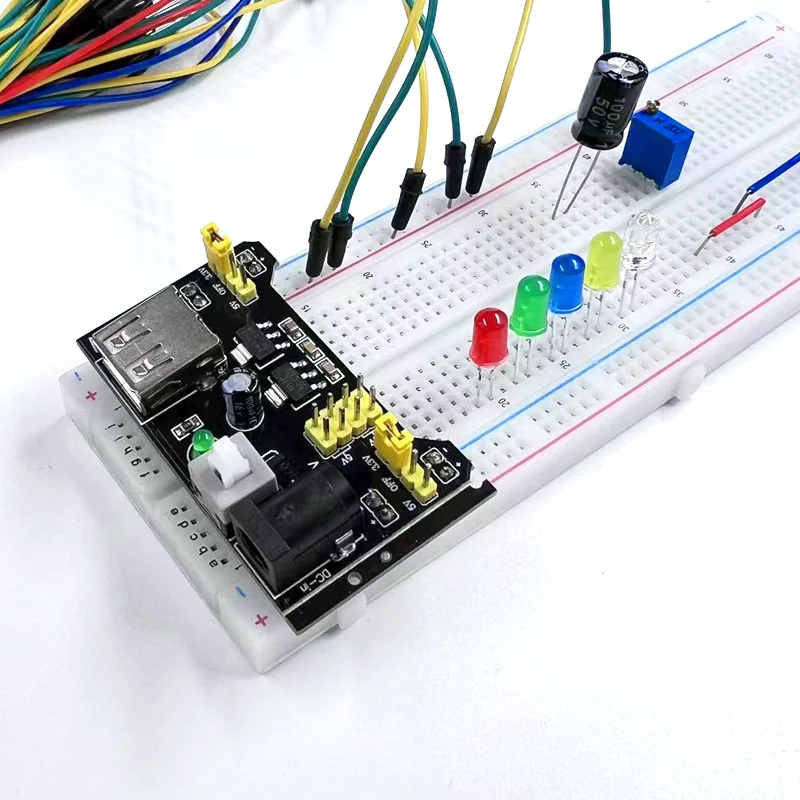 Imagem -05 - Diy Electronic Project Starter Kit com Caixa Arduino Uno r3 Conjunto de Componentes Eletrônicos Breadboard 830 Tie Points