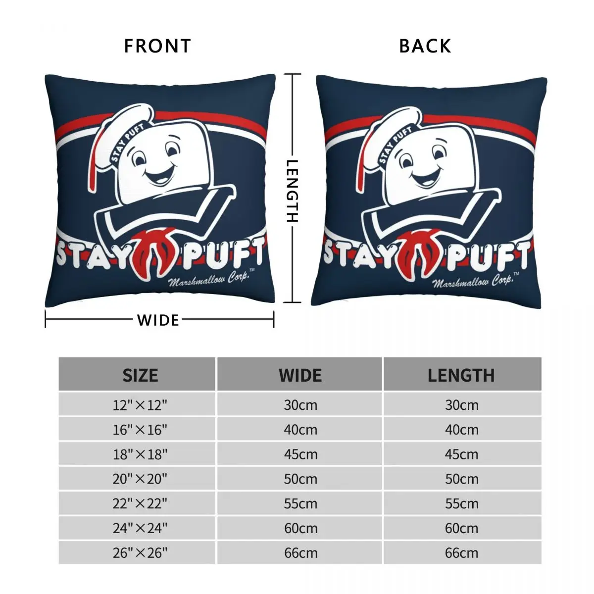 Stay Puft Even When Toasted Square Pillowcase Polyester Linen Velvet Pattern Zip Decorative Pillow Case Car Cushion Cover 18