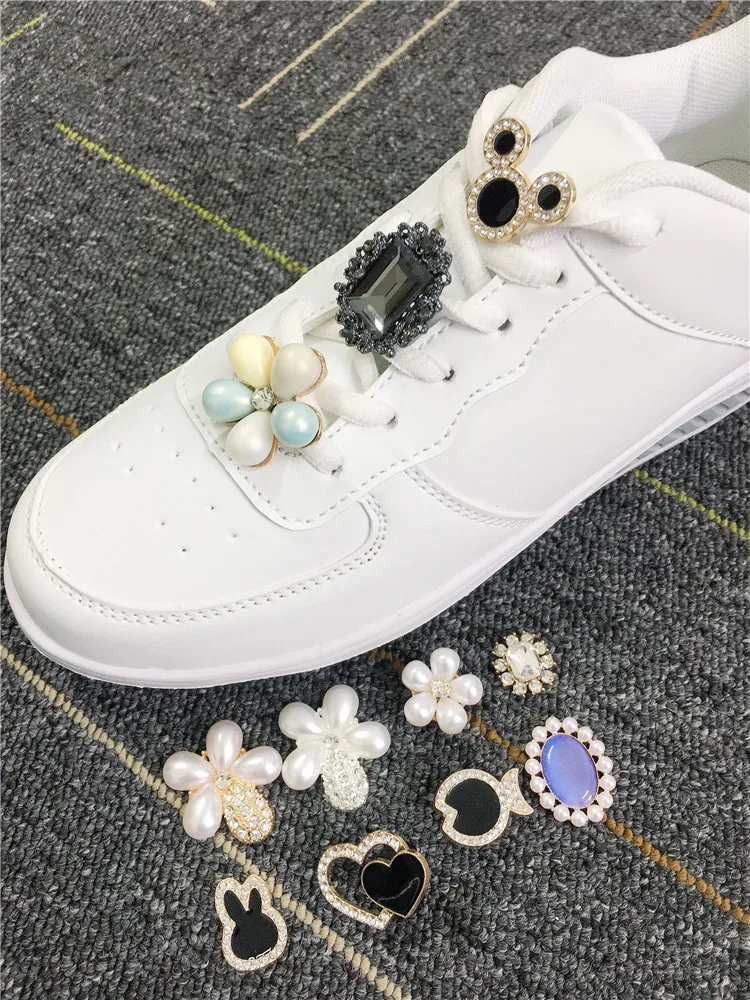 Luxury Jewelry Shoe Charms Laces Accessories Women Sneaker Laces Charms Shoelaces Decorations Diy Combinations Shoe Lace Buckles