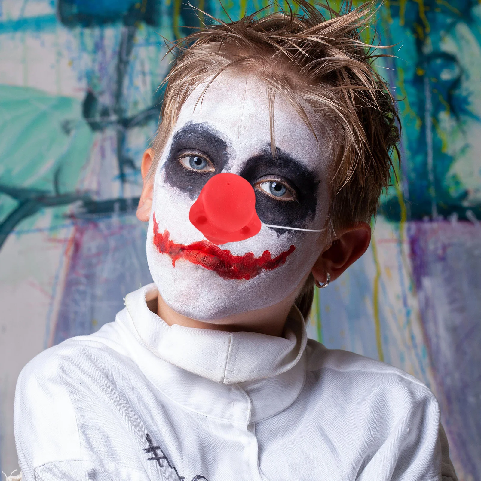 10 szt. Czerwony Nos Klauna Elastyczny Pasujący do Stroju na Imprezę Cosplay Akcesoria do Kostiumów na Motyw Cyrkowy Akcesoria dla Klauna na Występy
