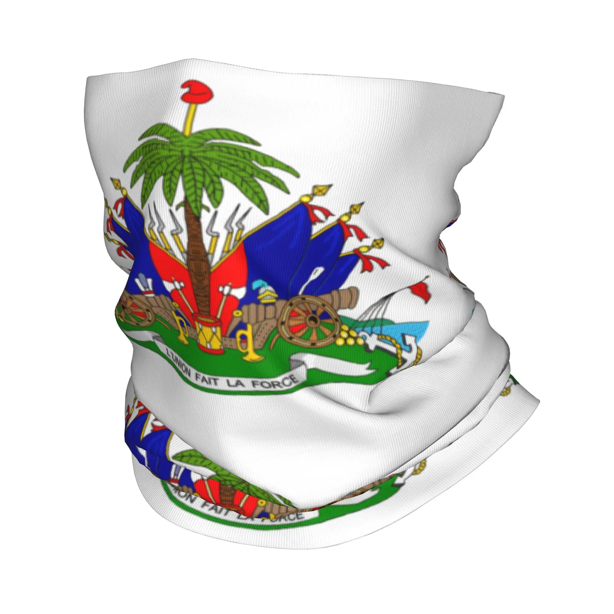 Haiti Flag Bandana Neck Gaiter for Ski Camping Women Men Wrap Scarf  Headband Warmer Face Scarf Cover
