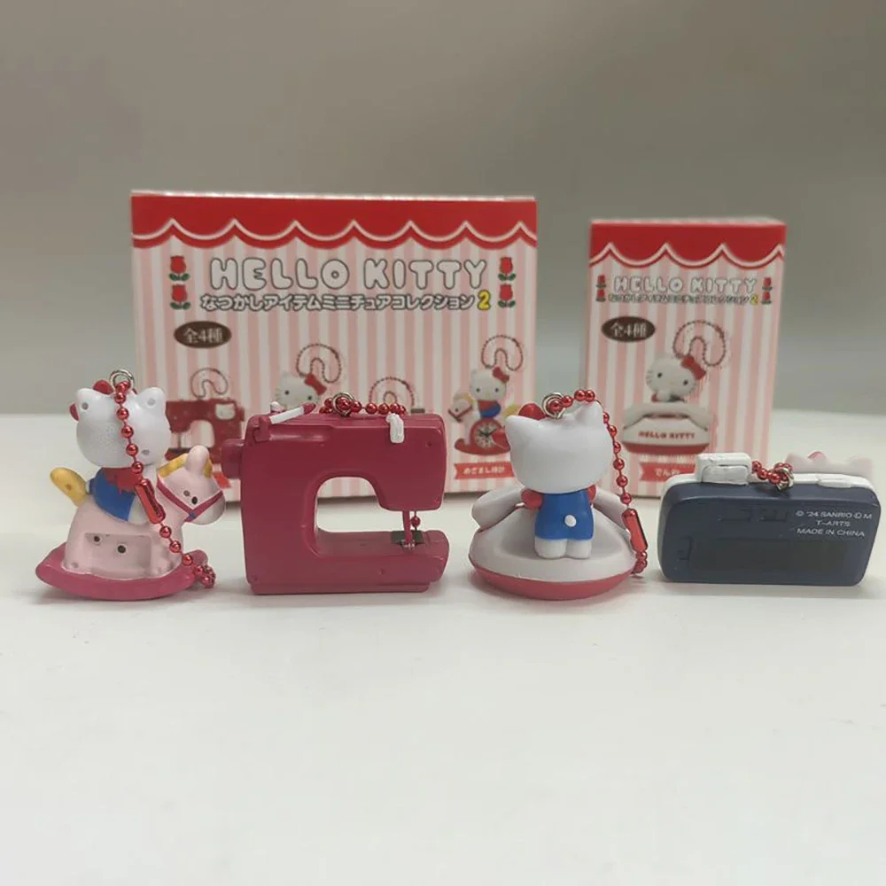 Olá kitty chaveiro sanrio 5cm figura anime boneca kawaii telefone câmera relógio máquina de costura presentes de natal para meninas crianças